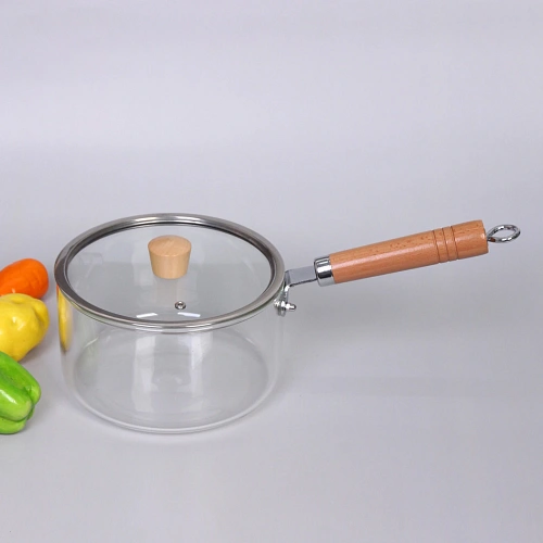 Кастрюля из боросиликатного стекла 2,5л Хай-Тек с деревянной ручкой_16