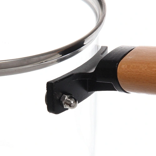 Кастрюля из боросиликатного стекла 1,5л Хай-Тек с деревянной ручкой_12