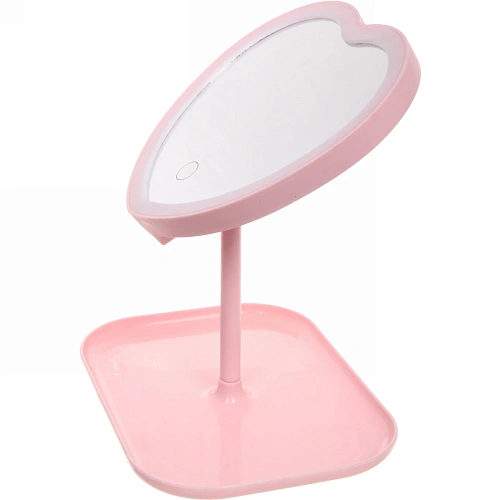 Зеркало настольное с подсветкой на подставке Mary Touch - Heart, цвет розовый, USB, 2029см_7