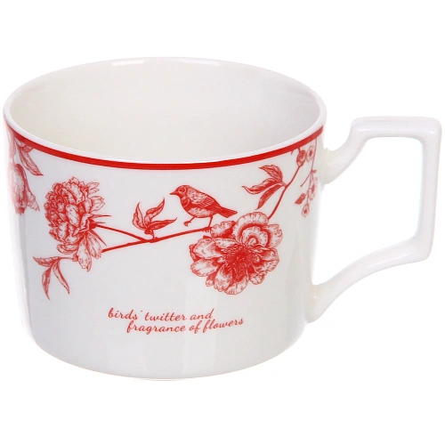 Чайная пара Шарм (кружка 270мл, блюдце,ложка) красная_3