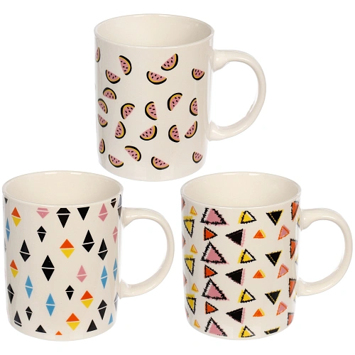 Кружка керамическая 330мл "Радужное вдохновение", микс рисунков