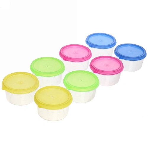 Набор баночек для продуктов 85мл 8шт 63,5см цветная крышка _2