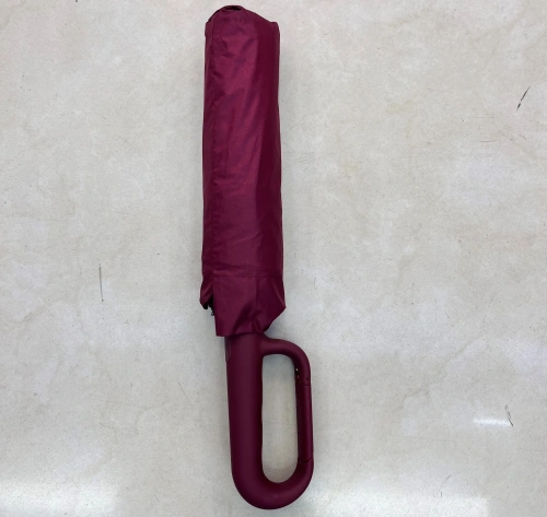 Зонт женский автоматический ветроустойчивый ручка - карабин "ШТОФ", цвет бордовый, d-120см