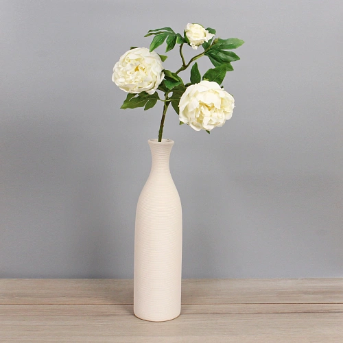 Цветок искусственный Natur 78см Пион белый_5