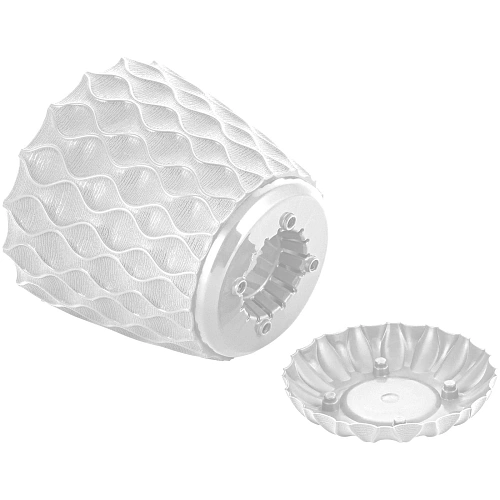 Горшок для цветов пластиковый 0,65л d-11,5см Wave с дренажной сеткой и съемным поддоном, утренний туман_2